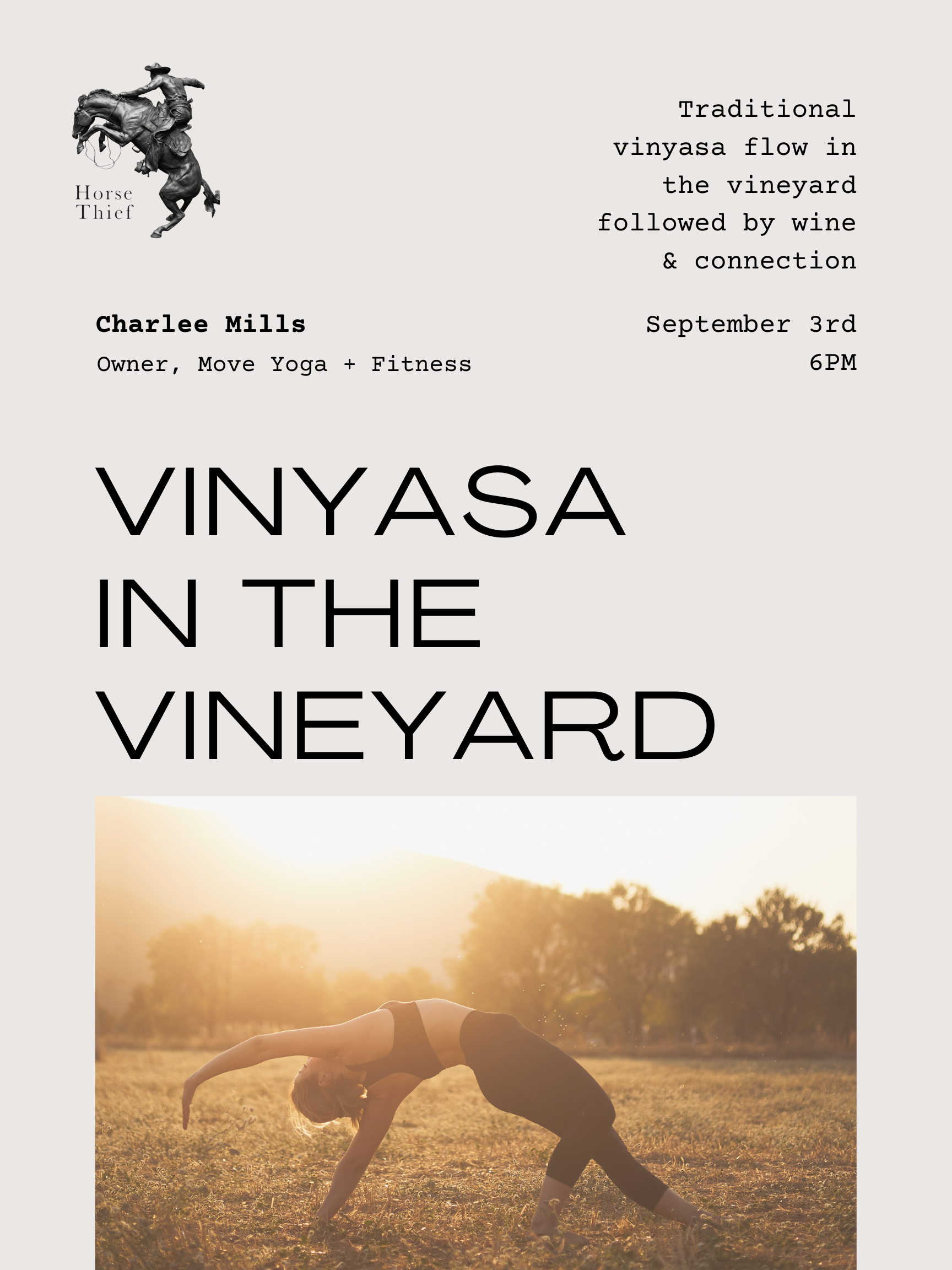 Vinyasa in the Vineyard - Sept 3